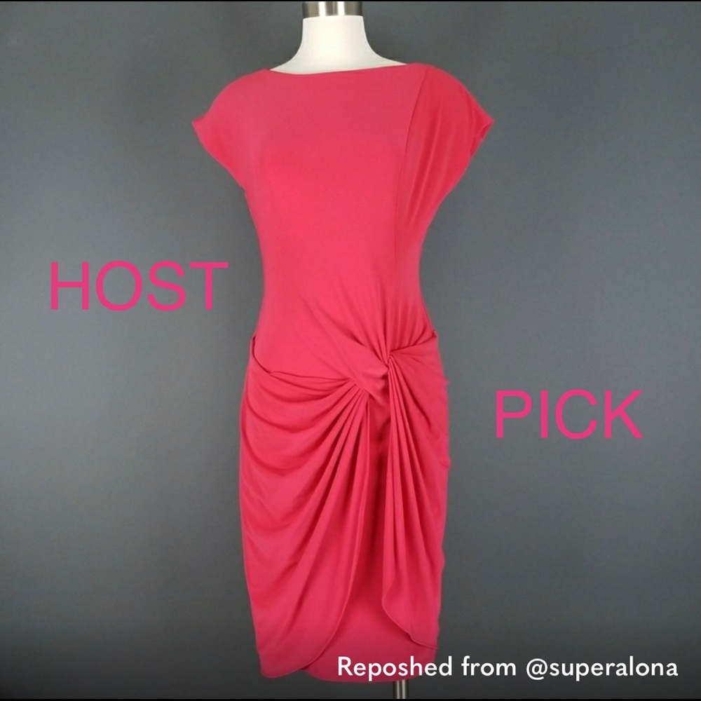 RALPH LAUREN Drape Knot Cap Sleeve Jersey Dress